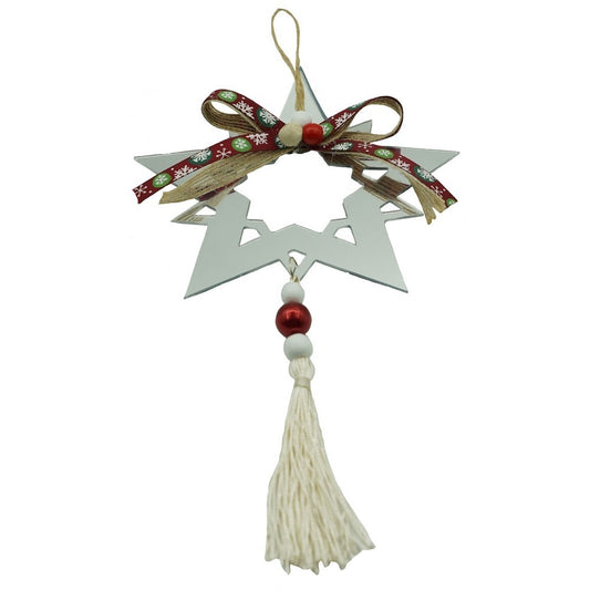 Ornament brad, Vivimall, Stea, Argintiu, Lucios, 14*26CM, Acril, Interior/ Exterior - vivimall.ro