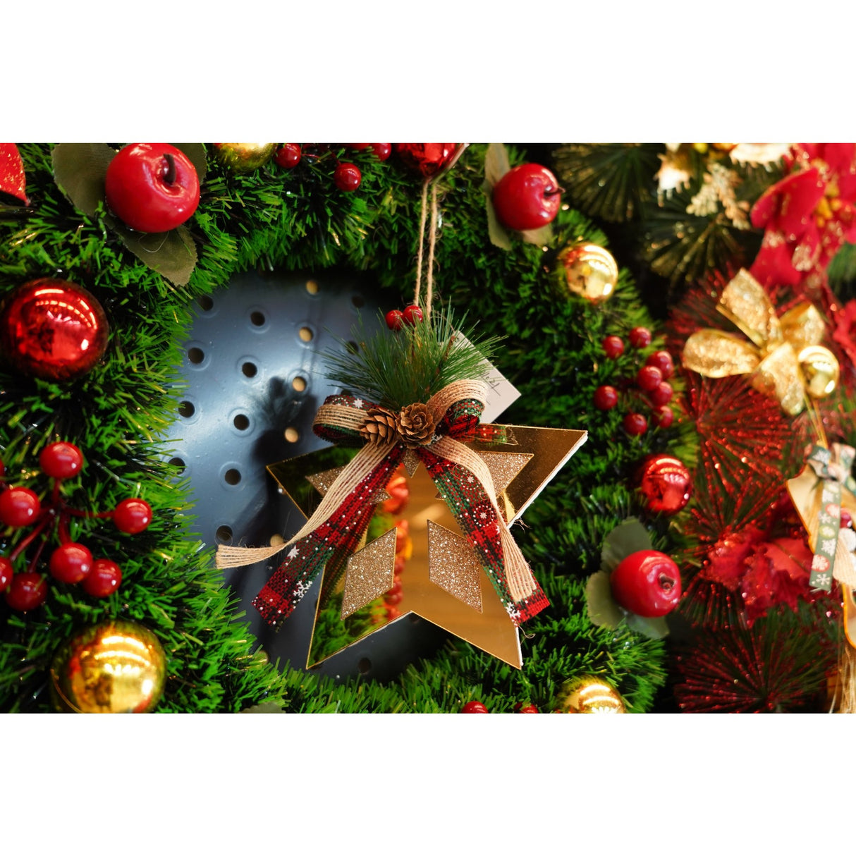 Ornament Brad, Stea, Lucios, 17*17Cm, Acril, Interior/ Exterior