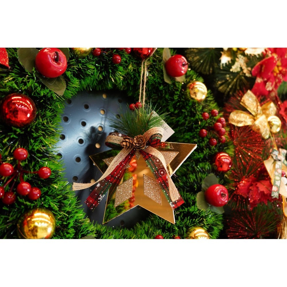 Ornament Brad, Stea, Lucios, 17*17Cm, Acril, Interior/ Exterior