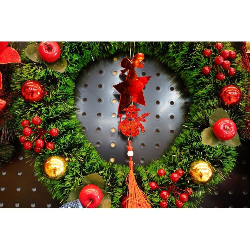 Ornament brad, Flippy, Stea, Om de zapada, Rosu, Lucios, 10*28CM, Acril, Interior/ Exterior - vivimall.ro