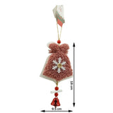 Ornament de brad broderie cu clopot, Flippy, roz, lemn, 18 cm - vivimall.ro