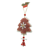 Ornament de brad broderie cu pomul de craciun, Flippy, roz, lemn, 18 cm - vivimall.ro