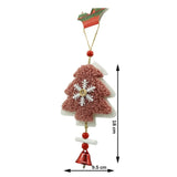 Ornament de brad broderie cu pomul de craciun, Flippy, roz, lemn, 18 cm - vivimall.ro