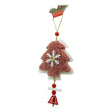Ornament de brad broderie cu pomul de craciun, Flippy, roz, lemn, 18 cm - vivimall.ro