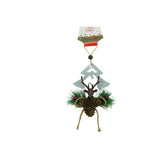 Ornament De Brad Cerb Cu Pom De Craciun, Lemn, 18 Cm
