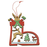 Ornament de brad cerb, Flippy, multicolor, lemn, 10 cm - vivimall.ro