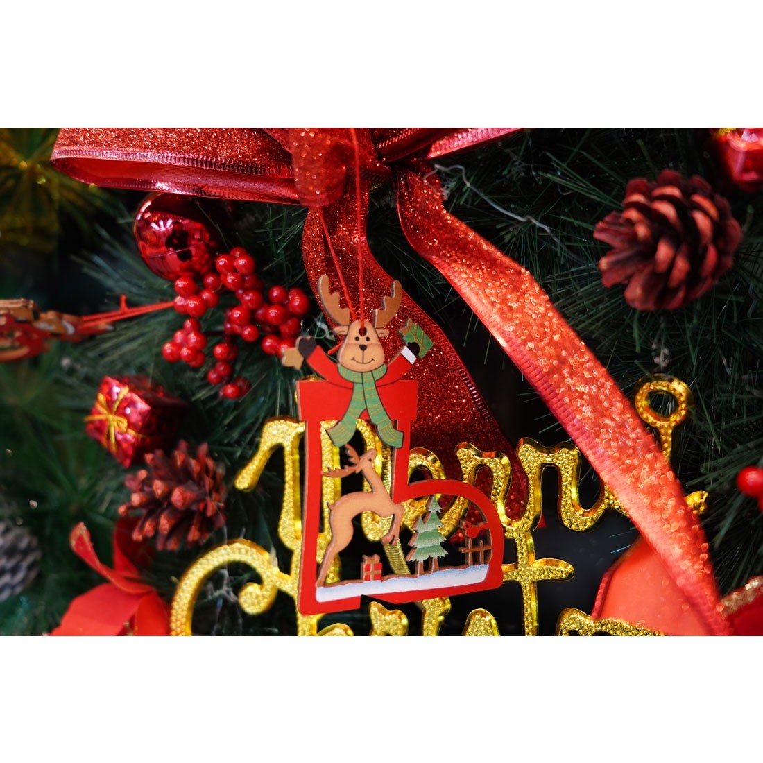 Ornament De Brad Cerb, Lemn, 10 Cm