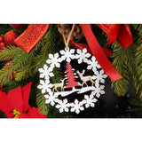 Ornament De Brad Cerbi Cu Brad, Lemn, 12 Cm