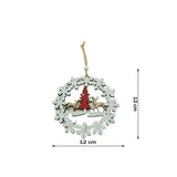 Ornament De Brad Cerbi Cu Brad, Lemn, 12 Cm