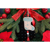 Ornament de brad ciorap cu clopotel, Flippy, multicolor, lemn, 17 cm - vivimall.ro