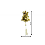 Ornament De Brad Clopotel Cu Paiete, Lemn, 36 Cm