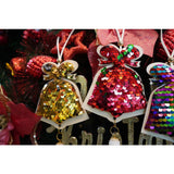 Ornament De Brad Clopotel Cu Paiete, Lemn, 36 Cm