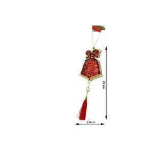 Ornament De Brad Clopotel Cu Paiete, Lemn, 36 Cm