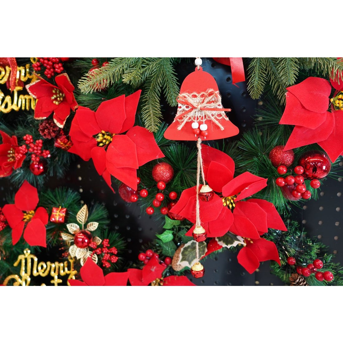 Ornament De Brad Clopotel, Lemn/Textil, 36 Cm