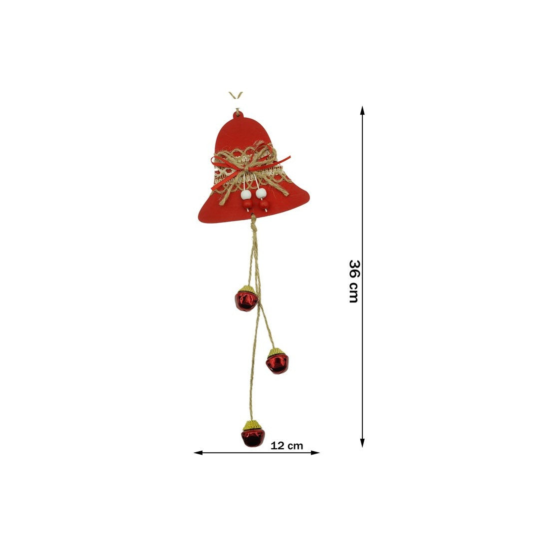 Ornament De Brad Clopotel, Lemn/Textil, 36 Cm