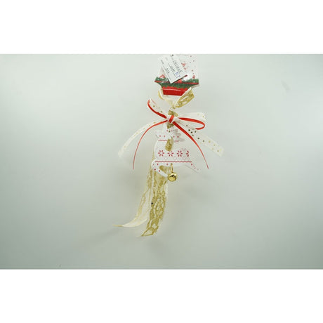 Ornament de brad craciun cerb, Flippy, alb, lemn, 25 cm - vivimall.ro