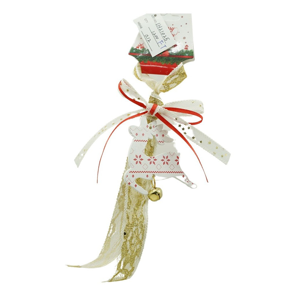 Ornament De Brad Craciun Cerb, Lemn, 25 Cm