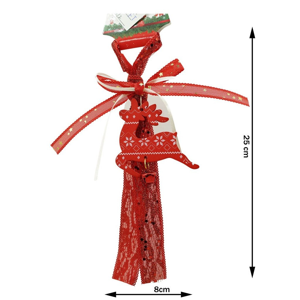 Ornament De Brad Craciun Cerb, Lemn, 25 Cm
