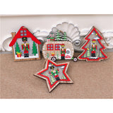 Ornament de Brad, Flippy, cu Lumini LED, din Lemn, Figurina Spargatorul de Nuci, Model Stea, Multicolor - vivimall.ro