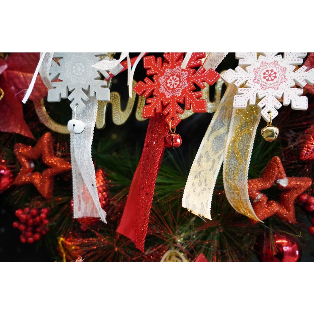 Ornament De Brad Fulg De Nea, Lemn, 25 Cm