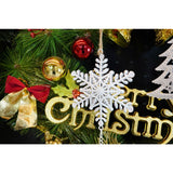 Ornament de brad fulg de nea, Vivimall, alb, metal, 20 cm - vivimall.ro