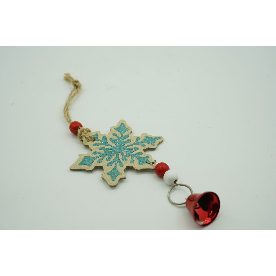 Ornament de brad fulg de nea, Flippy, multicolor, lemn, 18 cm - vivimall.ro