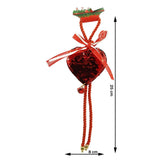 Ornament De Brad Inima Cu Paiete, Lemn, 25 Cm