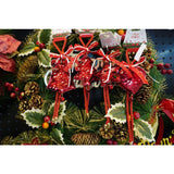 Ornament de brad inima cu paiete, Flippy, rosu, lemn, 25 cm - vivimall.ro