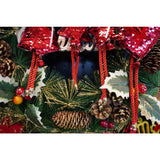 Ornament de brad inima cu paiete, Flippy, rosu, lemn, 25 cm - vivimall.ro