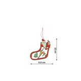 Ornament De Brad Mos Craciun Cu Cerb, Lemn, 10 Cm
