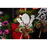 Ornament De Brad Mos Craciun Cu Cerb, Lemn, 18 Cm