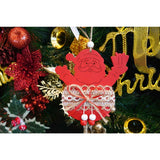 Ornament de brad Mos Craciun, Flippy, rosu, lemn/textil, 36 cm - vivimall.ro