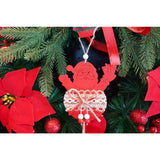 Ornament de brad Mos Craciun, Flippy, rosu, lemn/textil, 36 cm - vivimall.ro