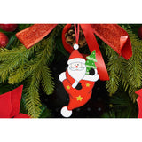 Ornament de brad Mos Craciun in caciula, Flippy, rosu, lemn, 14 cm - vivimall.ro