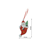 Ornament de brad Mos Craciun in caciula, Flippy, rosu, lemn, 14 cm - vivimall.ro