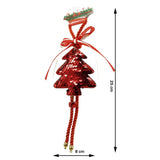 Ornament de brad pom de craciun cu paiete, Flippy, rosu, lemn, 25 cm - vivimall.ro