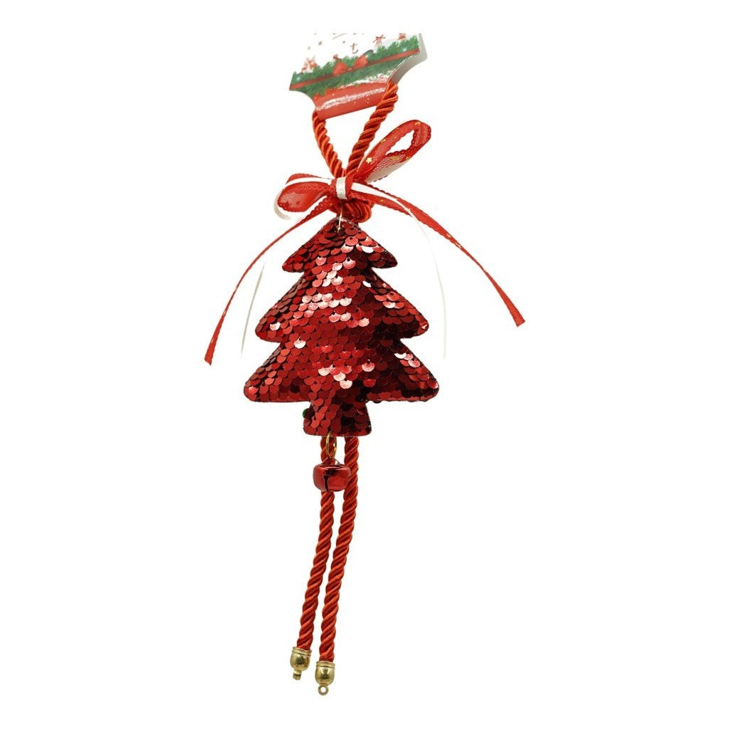 Ornament De Brad Pom De Craciun Cu Paiete, Lemn, 25 Cm