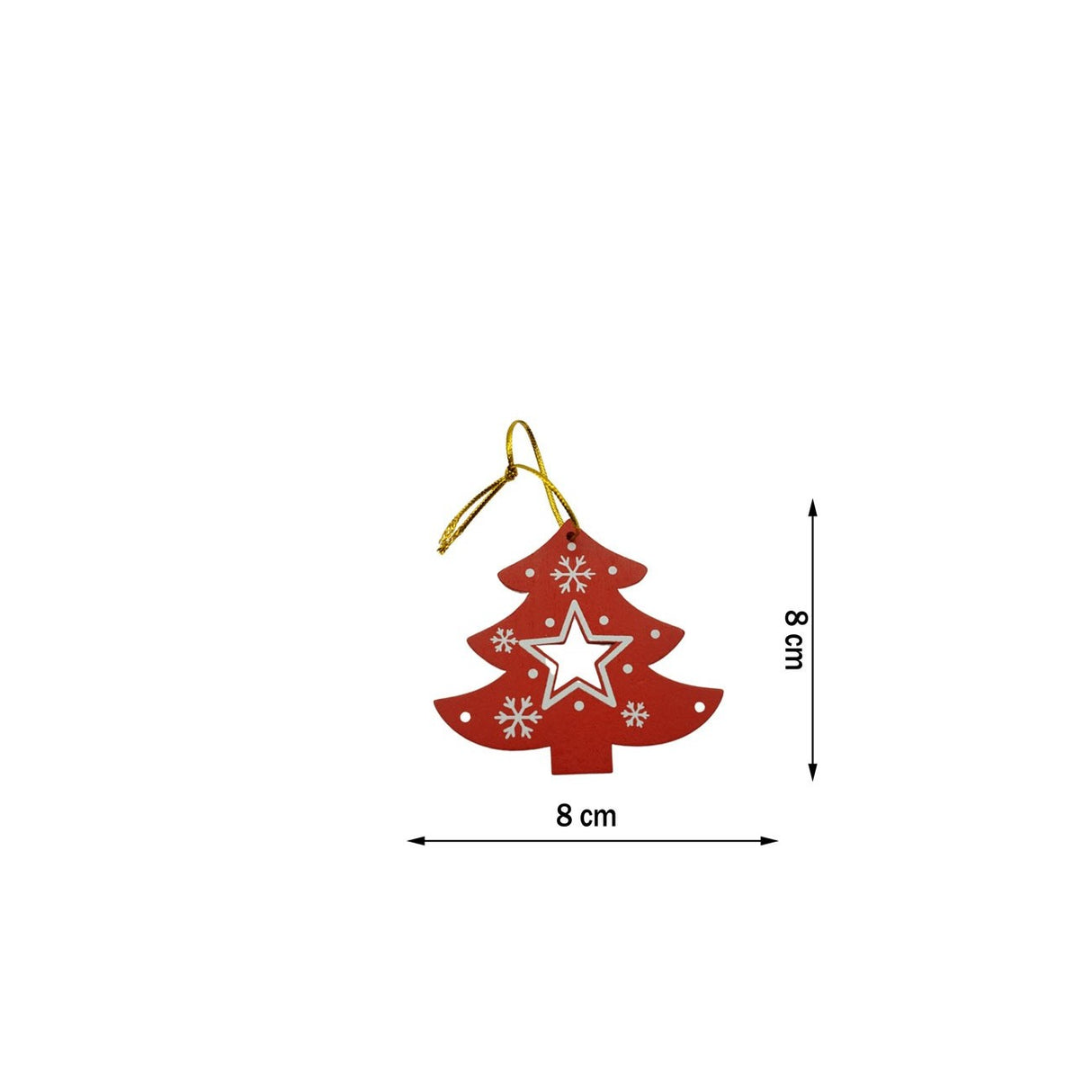 Ornament De Brad Pom De Craciun, Lemn, 7.5 Cm