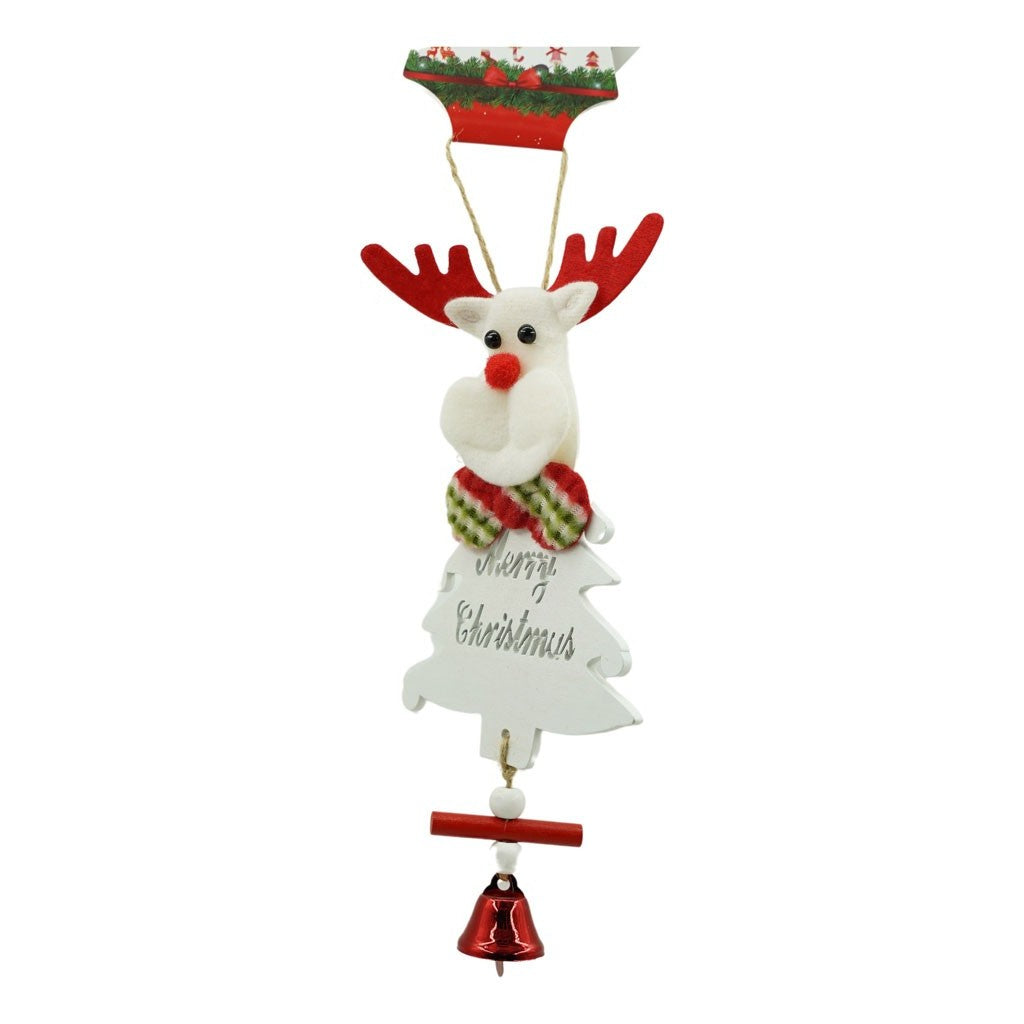 Ornament de brad ren, Flippy, alb, lemn, 20 cm - vivimall.ro