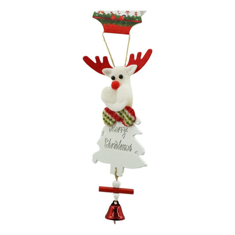 Ornament de brad ren, Flippy, alb, lemn, 20 cm - vivimall.ro