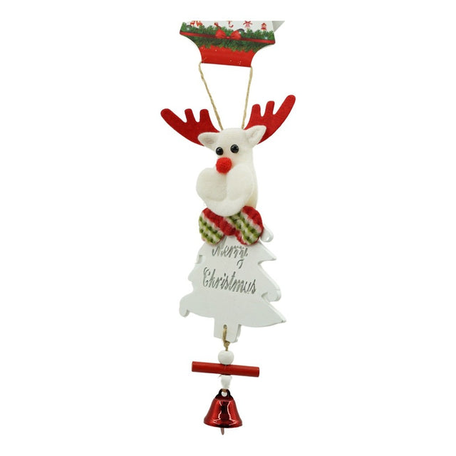 Ornament de brad ren, Flippy, alb, lemn, 20 cm - vivimall.ro