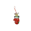 Ornament de brad ren in manusa, Flippy, rosu, lemn, 14 cm - vivimall.ro
