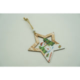 Ornament de brad stea cu om de zapada, Flippy, multicolor, lemn, 9.9 cm - vivimall.ro