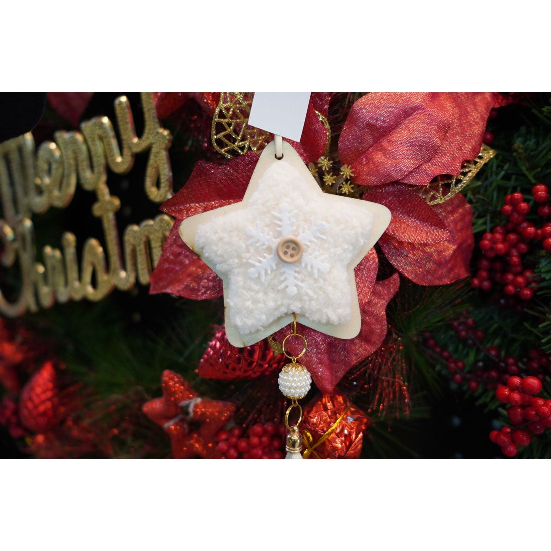Ornament De Brad Stea, Lemn/Textil, 25 Cm