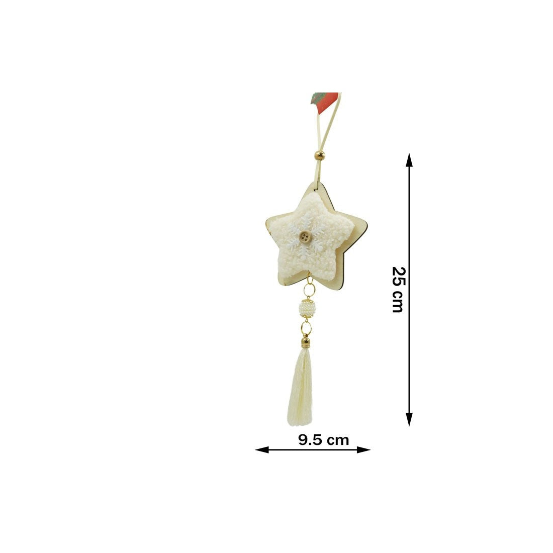 Ornament De Brad Stea, Lemn/Textil, 25 Cm