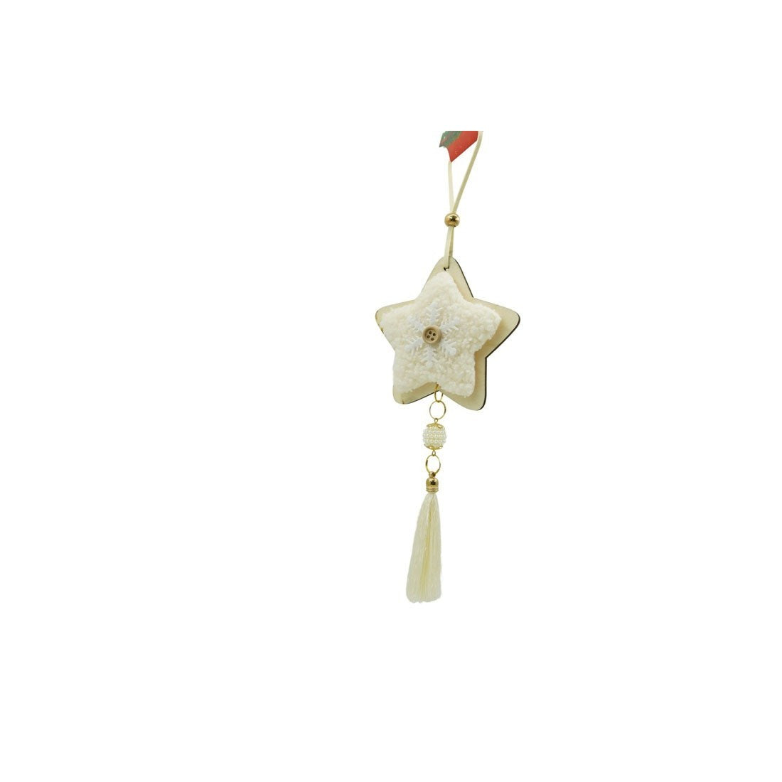Ornament De Brad Stea, Lemn/Textil, 25 Cm