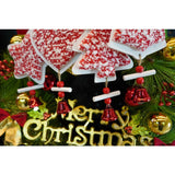 Ornament de brad stea din tweed, Flippy, alb/rosu, lemn, 18 cm - vivimall.ro