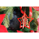 Ornament de brad stea, Flippy, multicolor, lemn, 10.5x9.5 cm - vivimall.ro