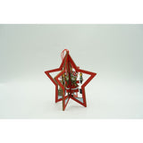 Ornament de brad stea, Flippy, multicolor, lemn, 10.5x9.5 cm - vivimall.ro