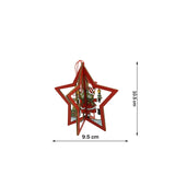 Ornament de brad stea, Flippy, multicolor, lemn, 10.5x9.5 cm - vivimall.ro